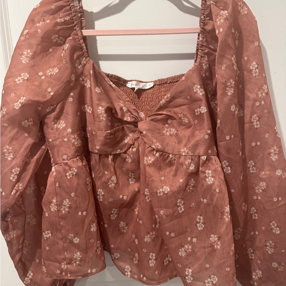 Floral Puff Sleeve Top in Pink